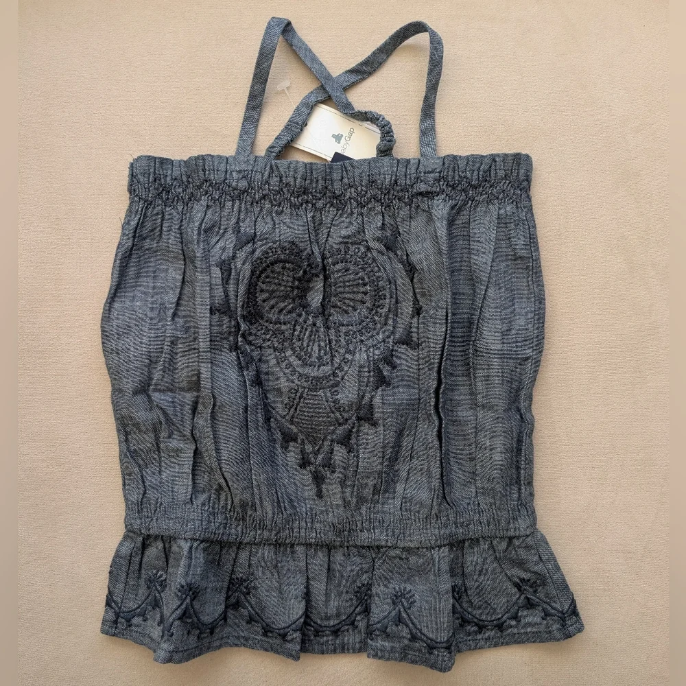 NWT GAP Chambray Embroidered Top - 4 yr